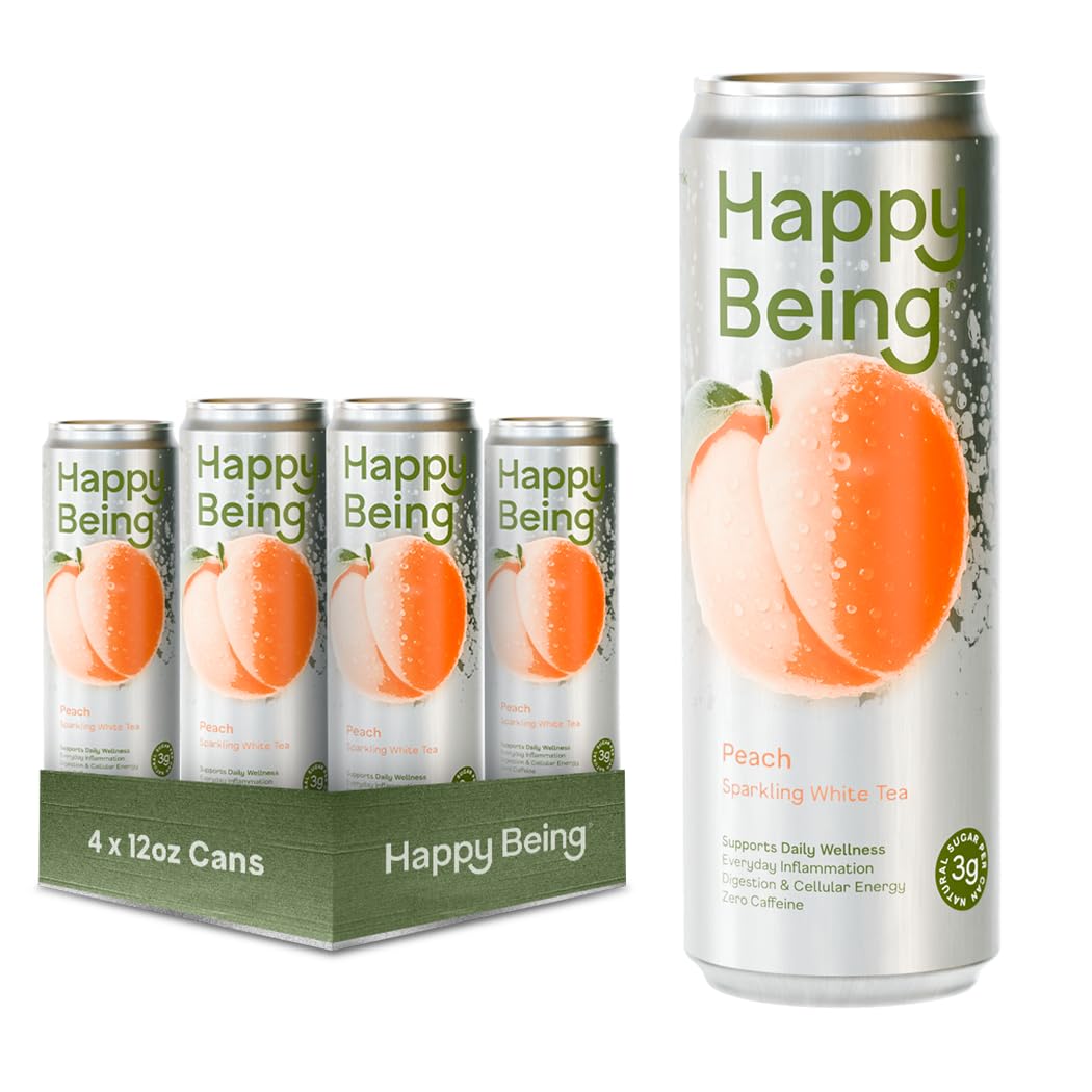 Amazon.com : Happy Being Peach Sparkling White Tea – Antioxidant